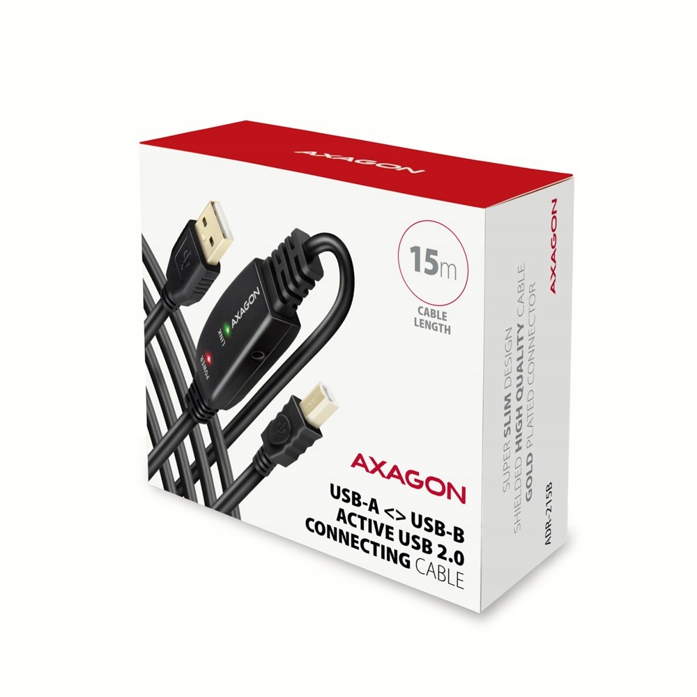 Axagon ADR-215B Aktywny połączeniowy Usb 2.0, Usb-a do Usb-b 15m