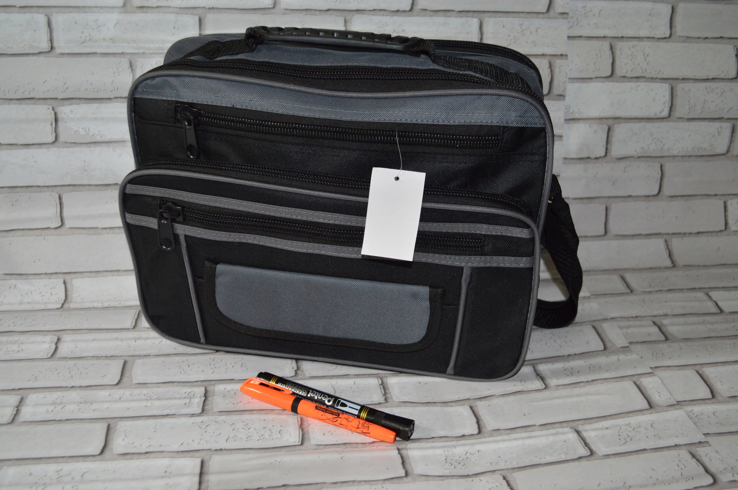 TORBA SASZETKA MĘSKA NA RAMIĘ DO PRACY SZKOŁY Głębokość (krótszy bok) 16 cm