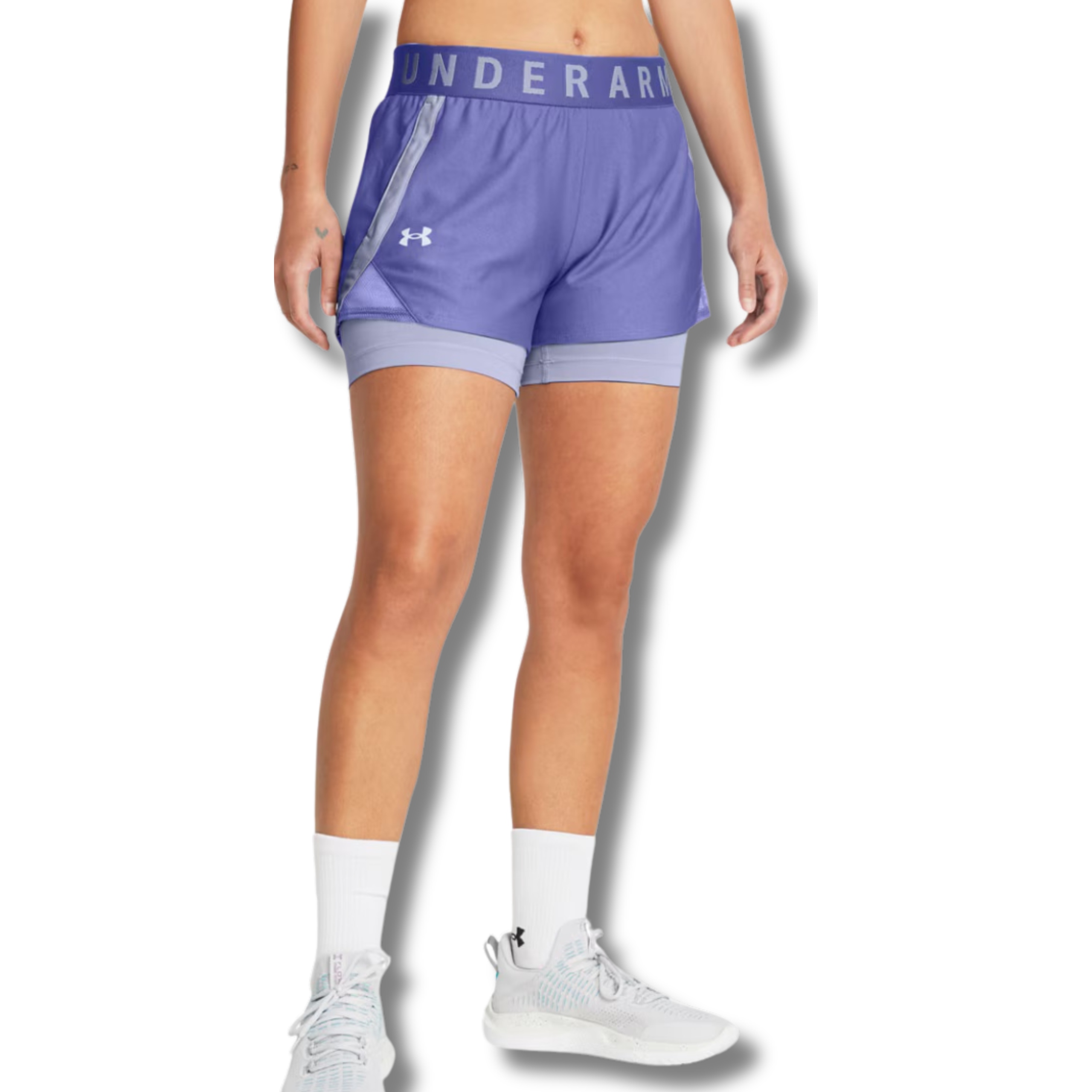 Damskie Spodenki Sportowe 2W1 Under Armour Kompresyjne Treningowe S