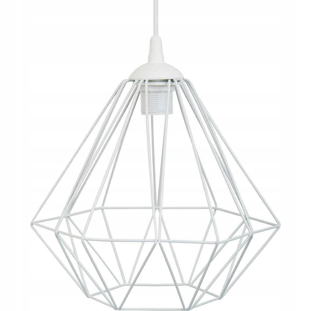 Lampa geometryczna biała metalowa loft duża 30 cm Kod producenta 10-1566B