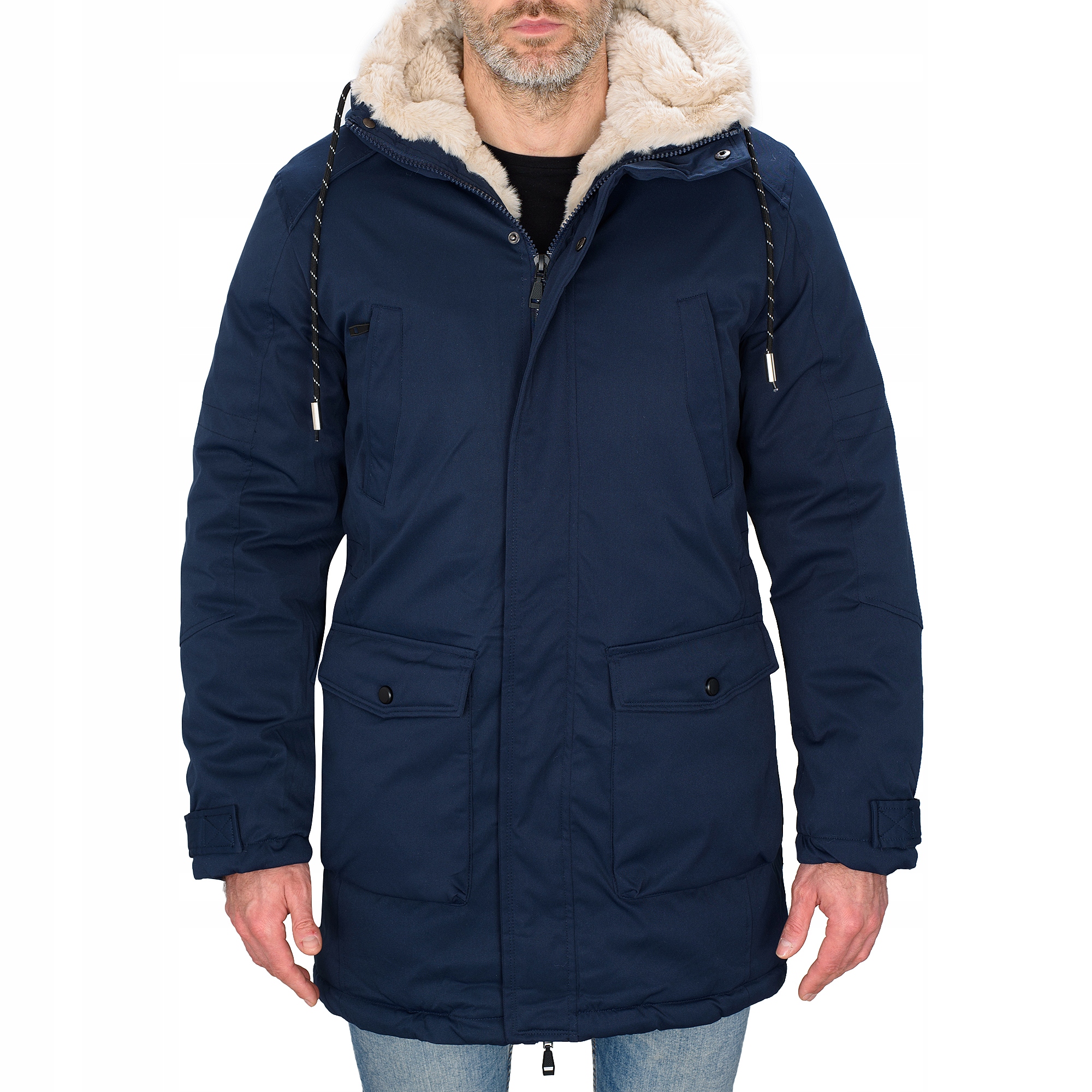 M120-215 r. M MĘSKA ZIMOWA KURTKA PIKOWANA PARKA FUTRO DŁUGA Rodzaj parka