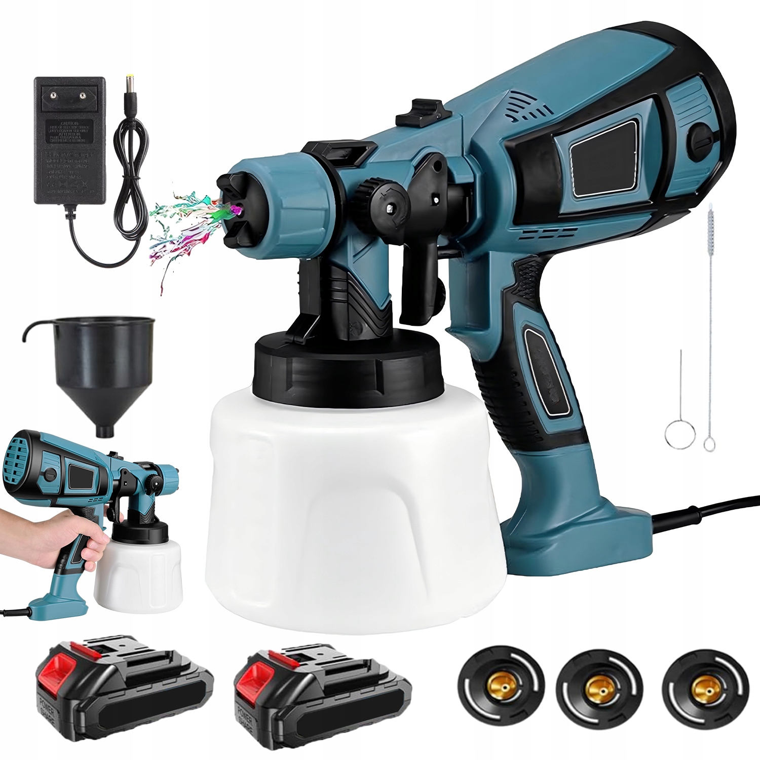 Elektrická Stříkací Pistole 3 Trysky Malířská Pistole 900ML 650W