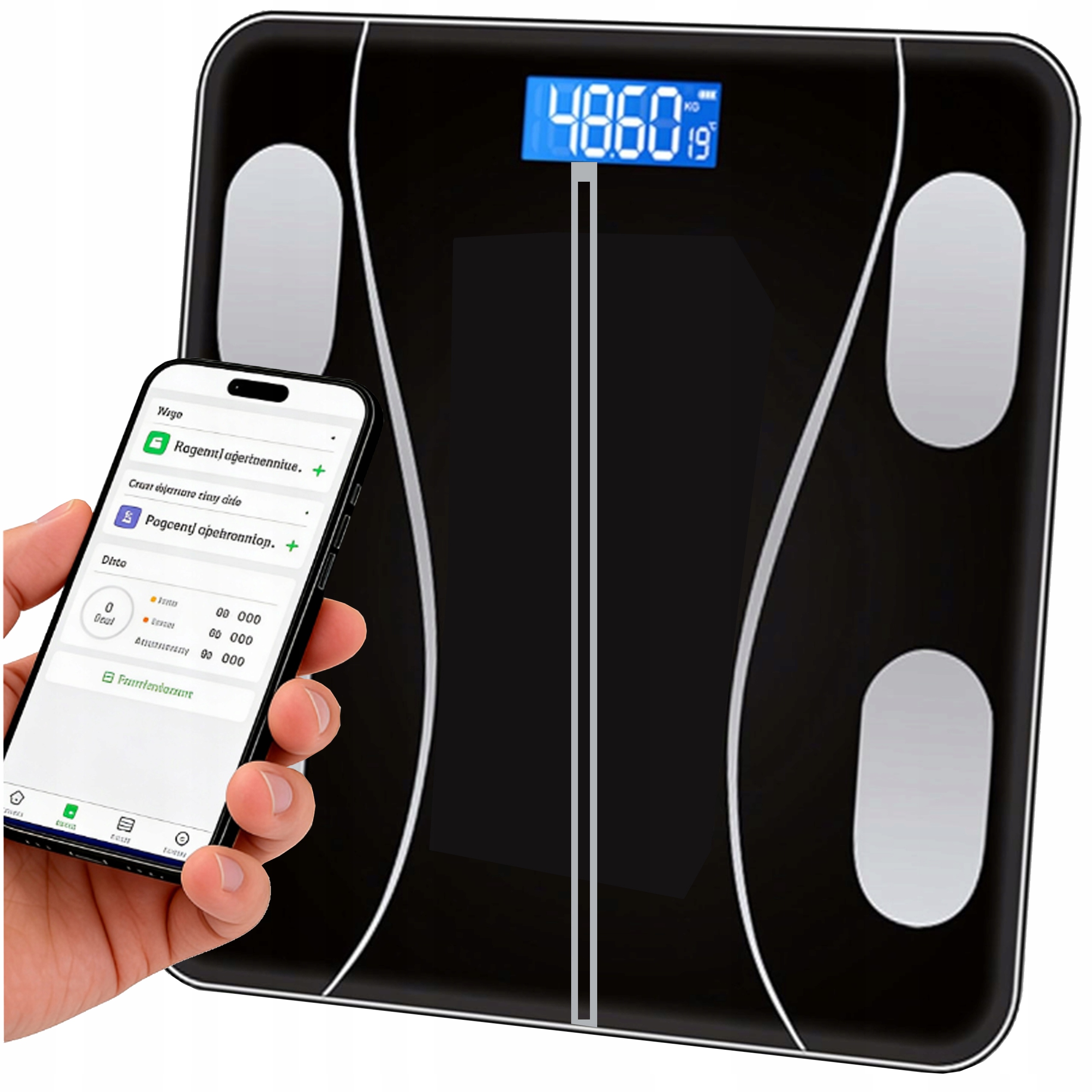 Waga Łazienkowa Analityczna 180kg Elektroniczna Smart Bmi 25w1 Precyzyjna