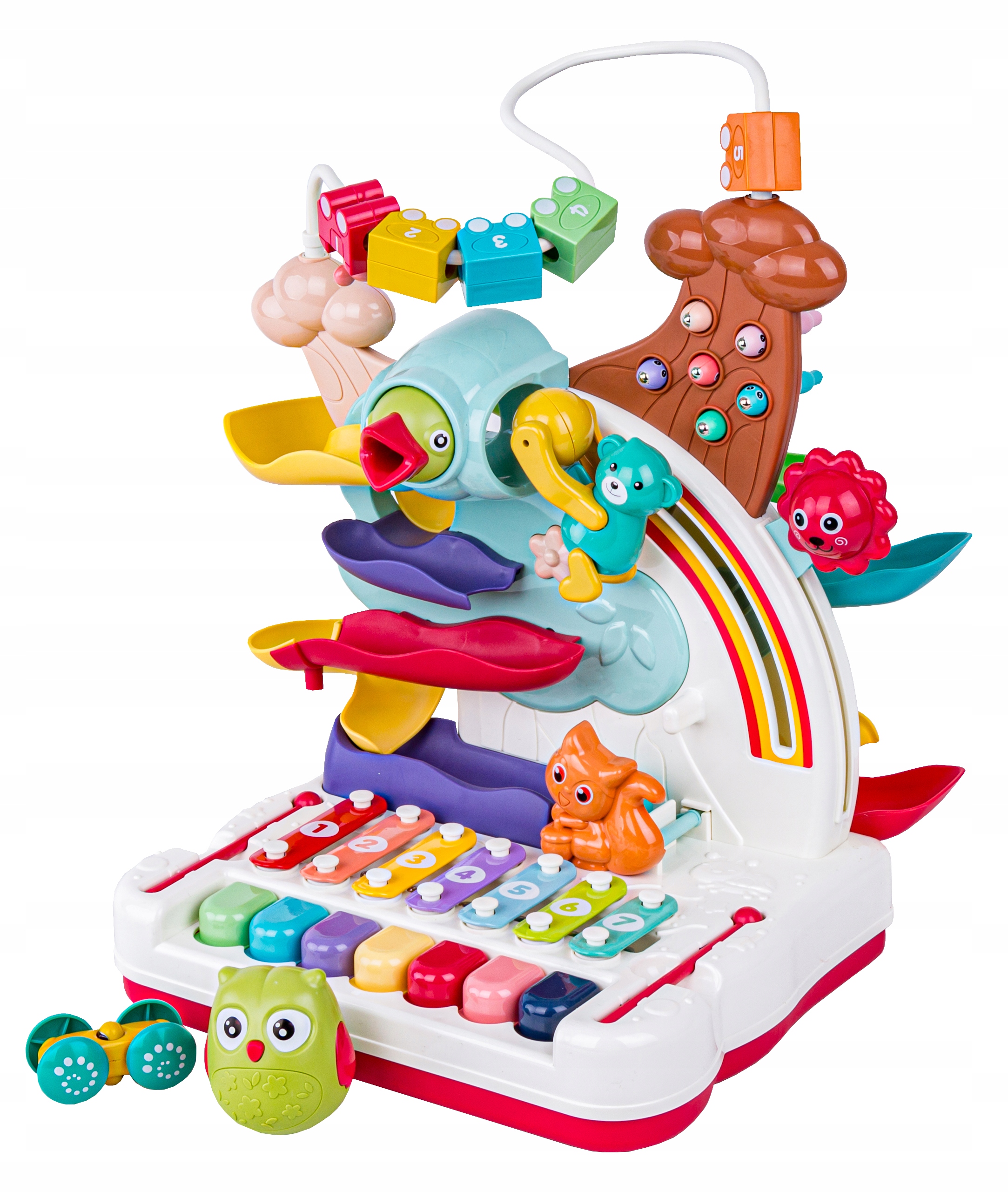 Interaktywny Tor kulkowy GRA MAGNETYCZNA NAKARM PTASZKA CYMBAŁKI PIANINO Wiek dziecka 3 lata +