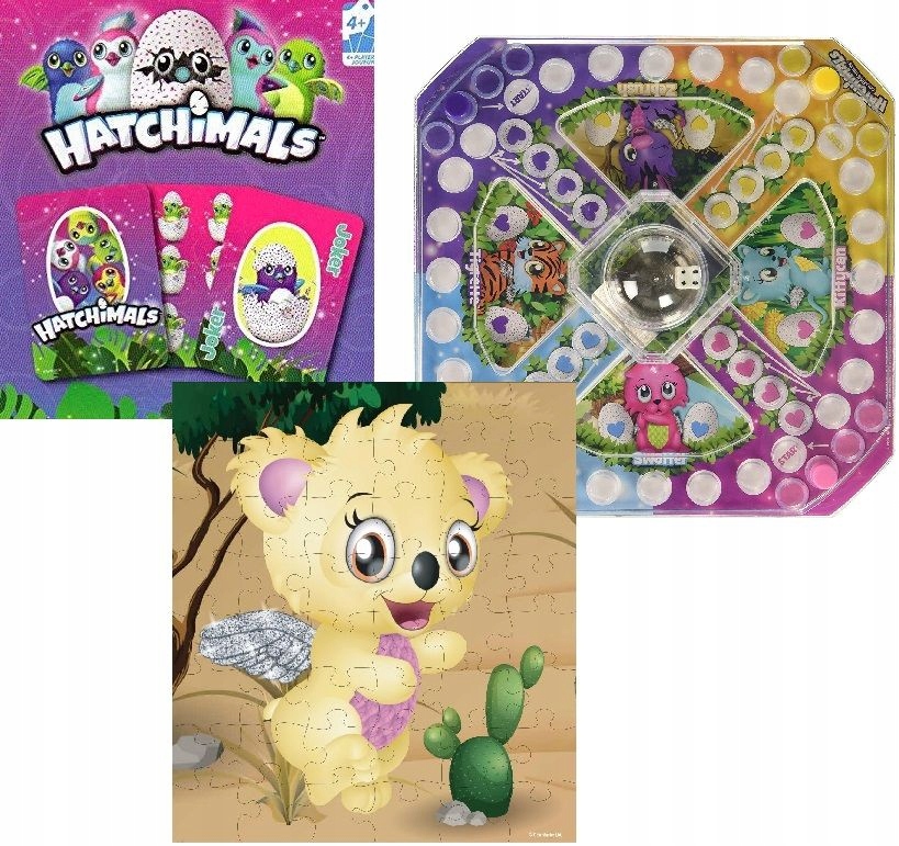 

Hatchimals 3-PACK Puzzle Gra Planszowa Karty Spin