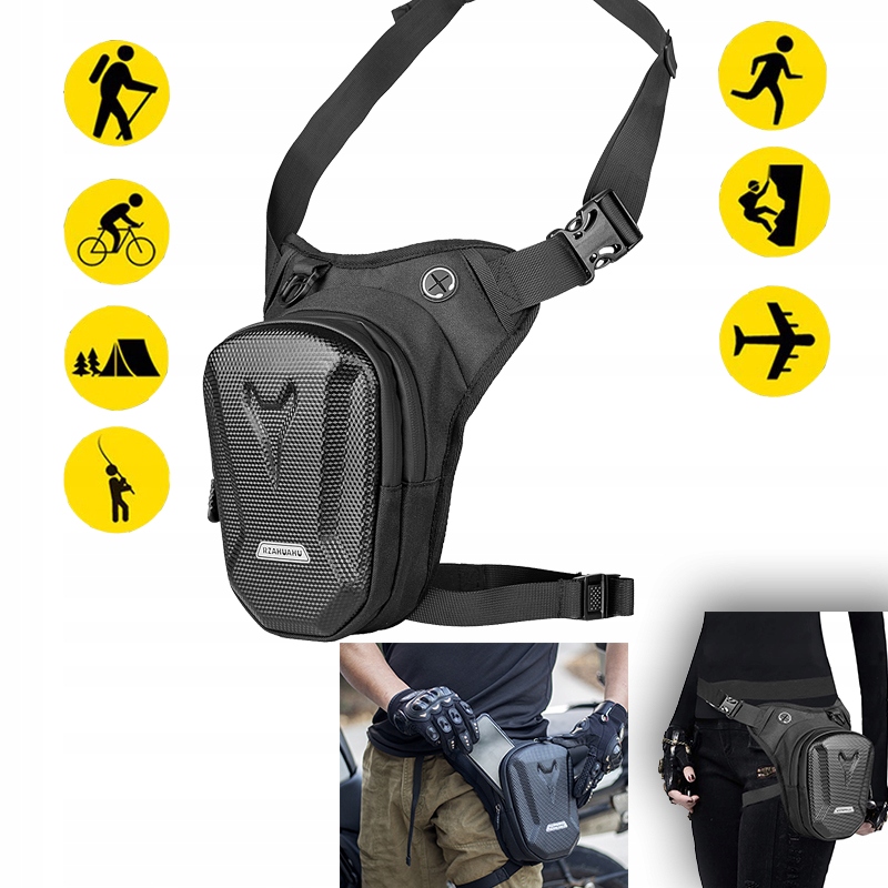 Premium Wodoszczelna Torba na nogę motocykla z twardą skorupą,Torba talię EAN (GTIN) 5905943313864