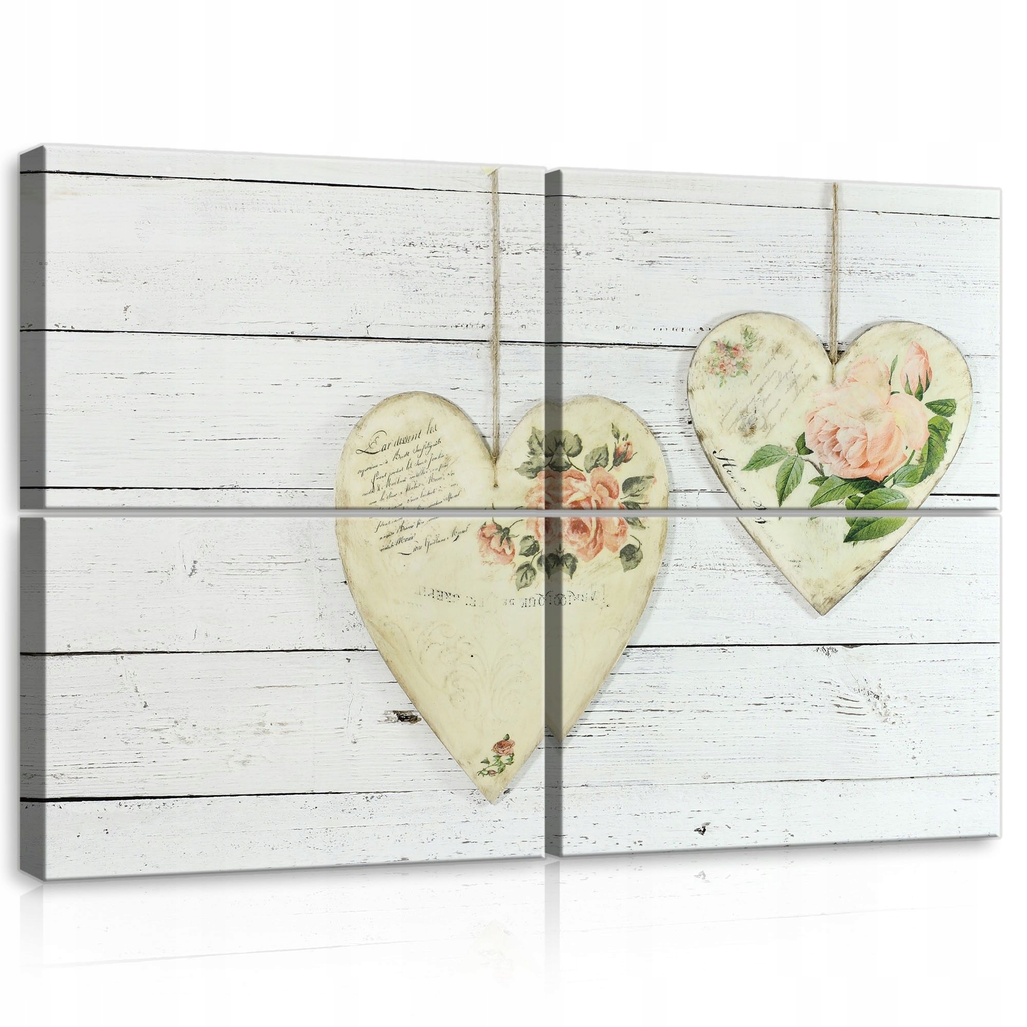 Obraz 120x80 Romantický výzdoba domu srdce květiny shabby chic láska