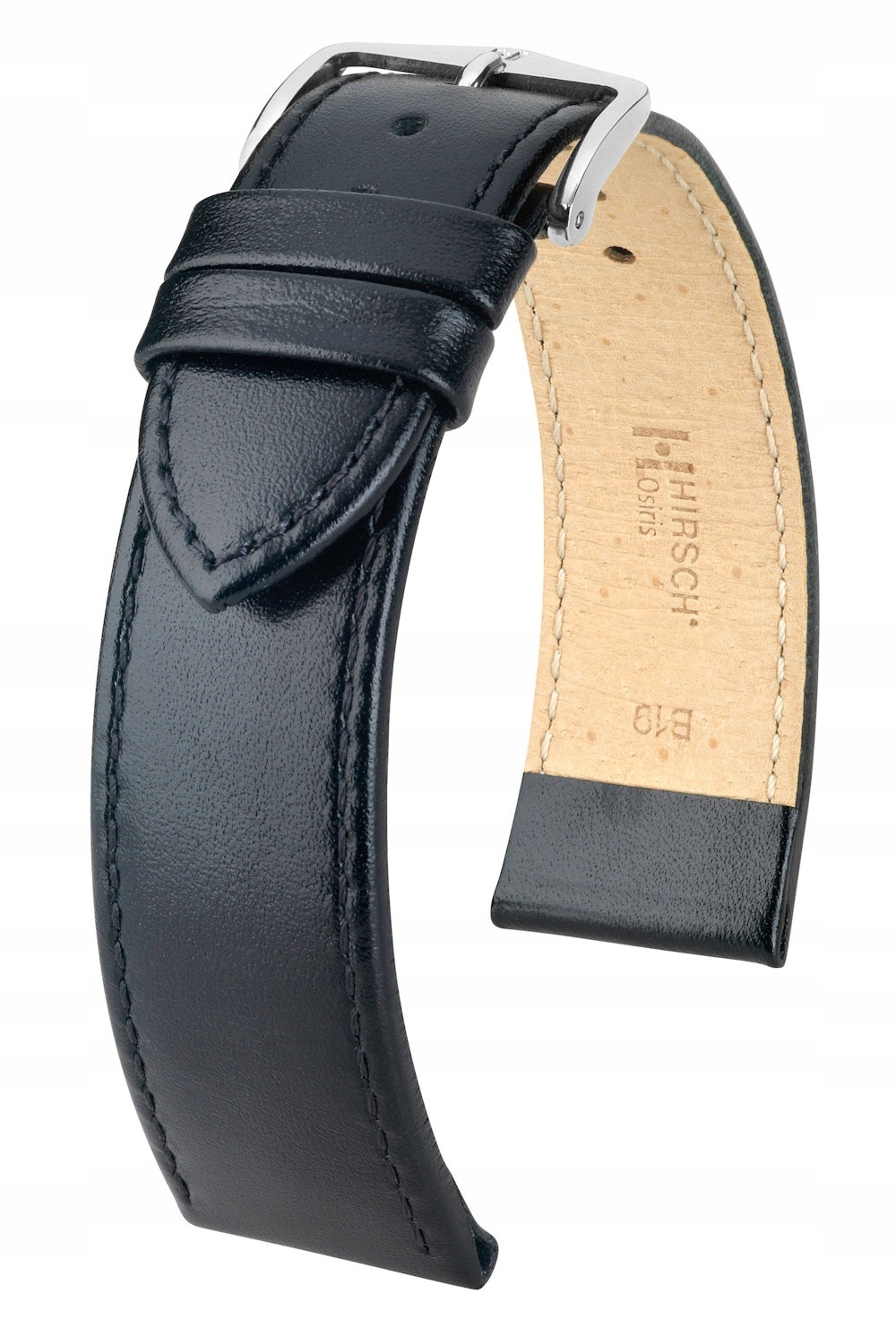 Černý Kožený Řemínek Pro Chytré Hodinky Hirsch Osiris L 22 mm