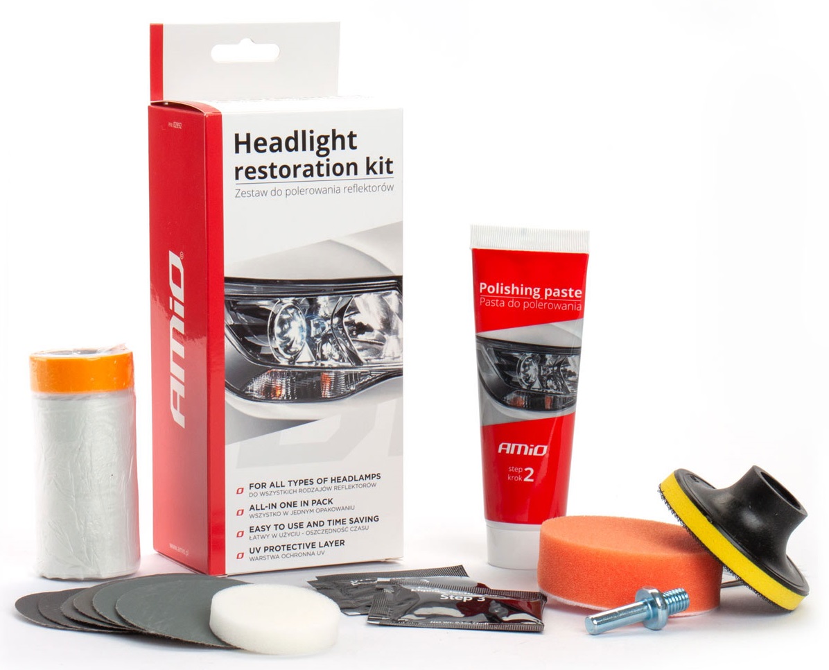 Pełny zestaw polerowania polerki lamp reflektorów / zmatowiałe lampy