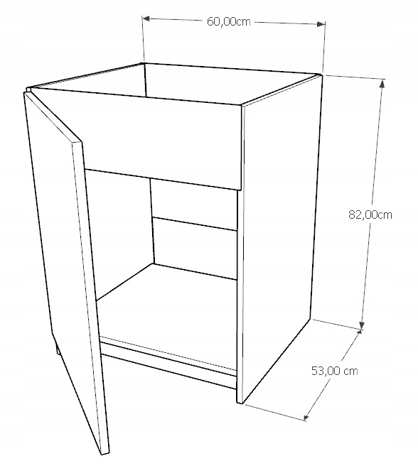 Szafka Kuchenna pod zlew Stojąca KIRA Dolna Craft Biała 60cm Cichy Domyk Marka Krak Meble