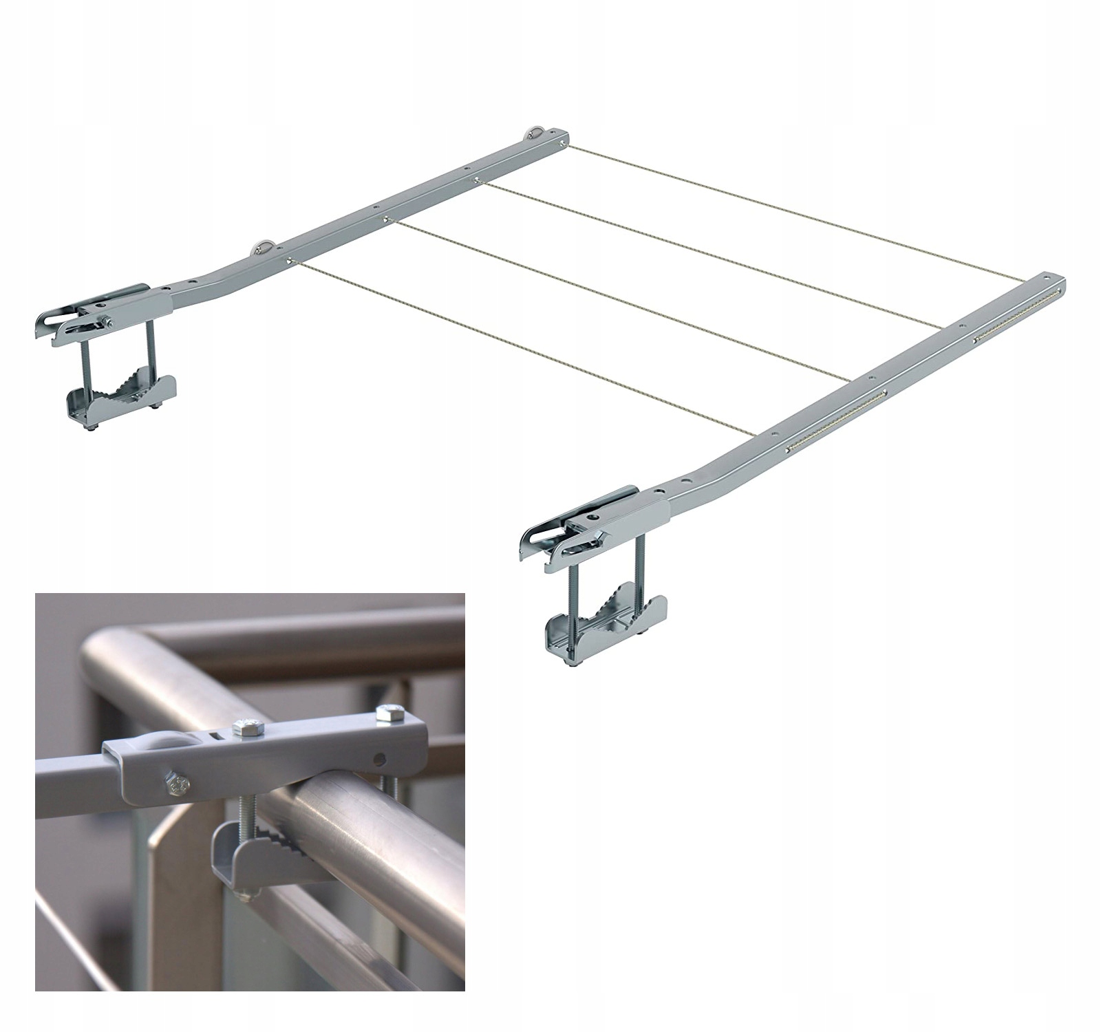 Suszarka stalowa wytrzymał balkonowa składana na balustradę bieliznę pranie