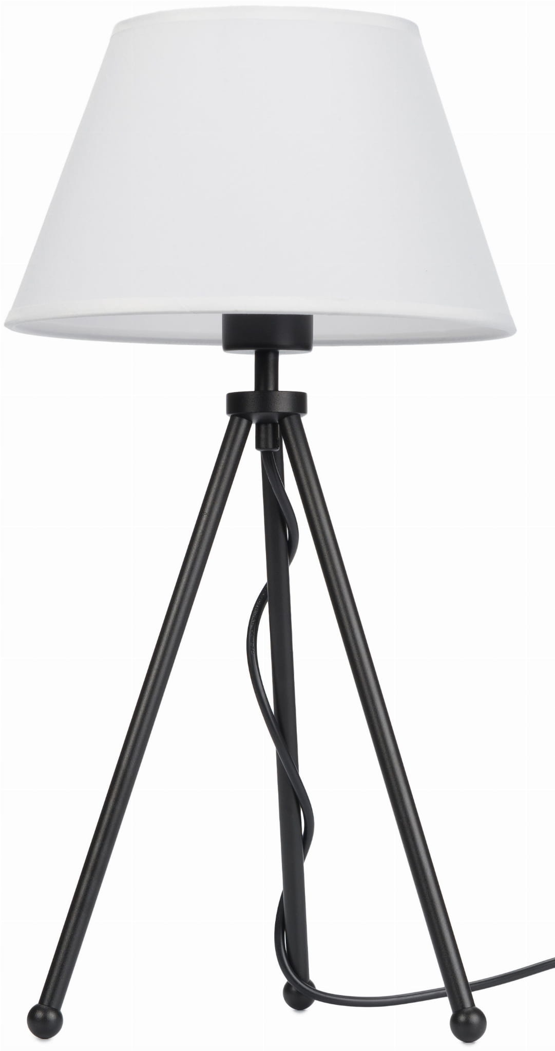 Stojací lampa černá Neptun Mini s bílým stínítkem Karo