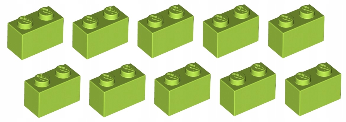 

Lego cegła 1x2 limonkowa 10 szt. 3004 Nowa