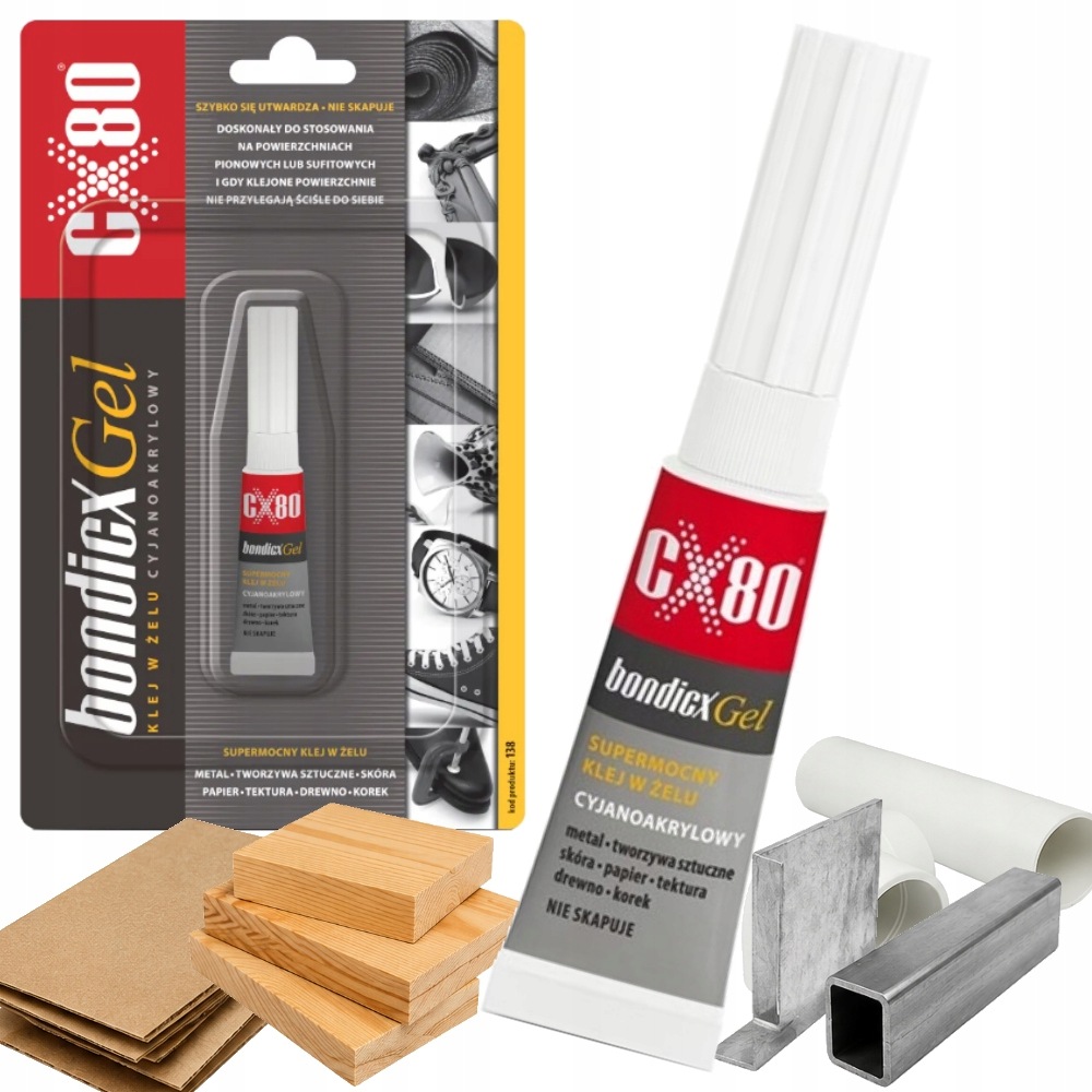 Expresný univerzálny kyanoakrylátový gélový lepidlo CX80 Bondicx Gel 3 g