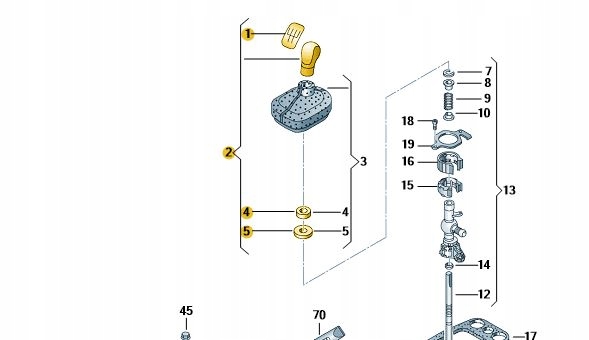 1Z0711141K 34E - РУЧКА ПЕРЕКЛЮЧЕНИЯ ПЕРЕДАЧ SKODA OCTAVIA 2 II RS