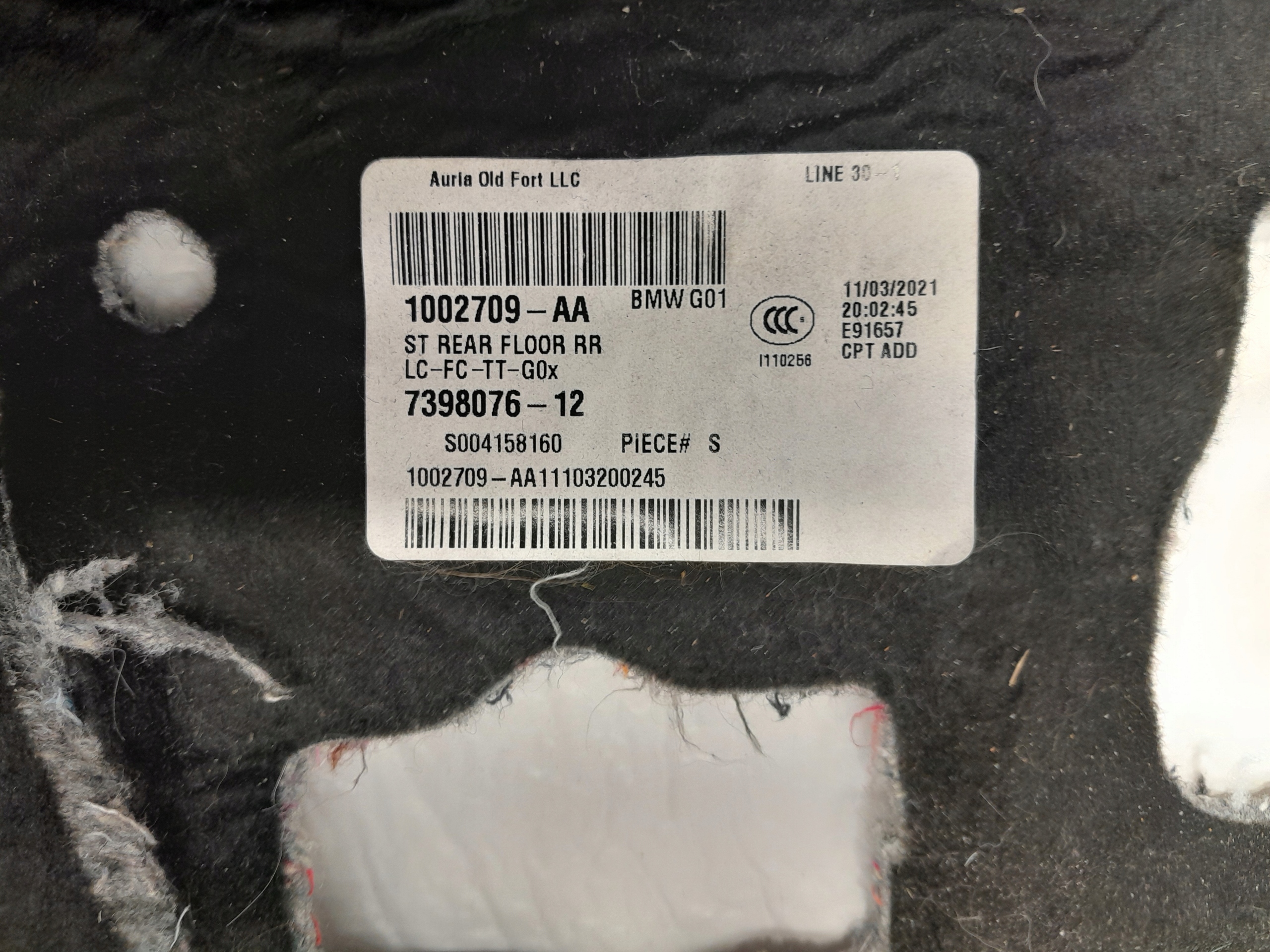 BMW X3 G01 LCI hangszigetelő emelet hátsó 7398076