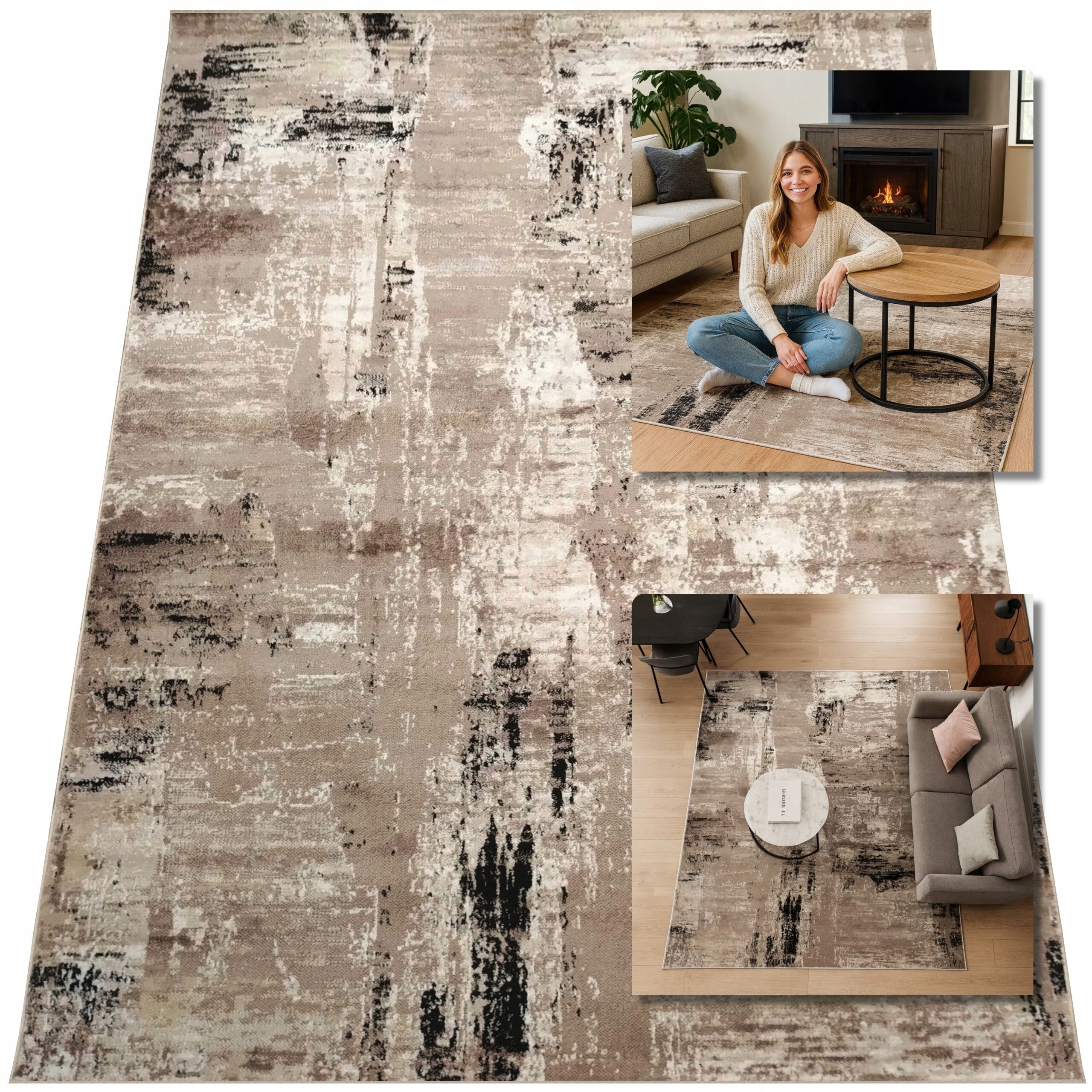 Koberec Laila 160x230 Koberce Do Obývacího Pokoje Béžová Šedá Moderní Koberec