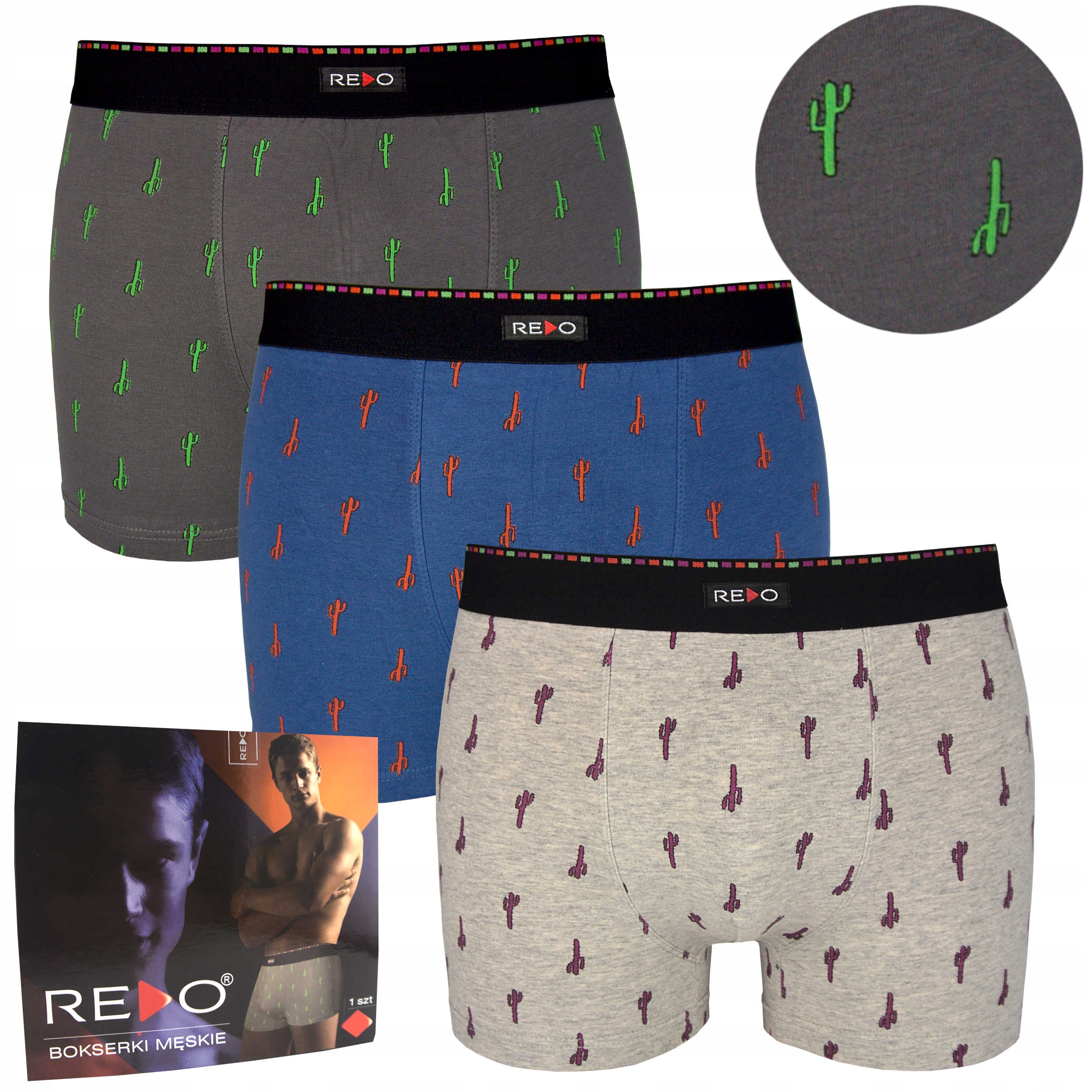 

3x Solidne Bokserki Redo Super Wzory r. L