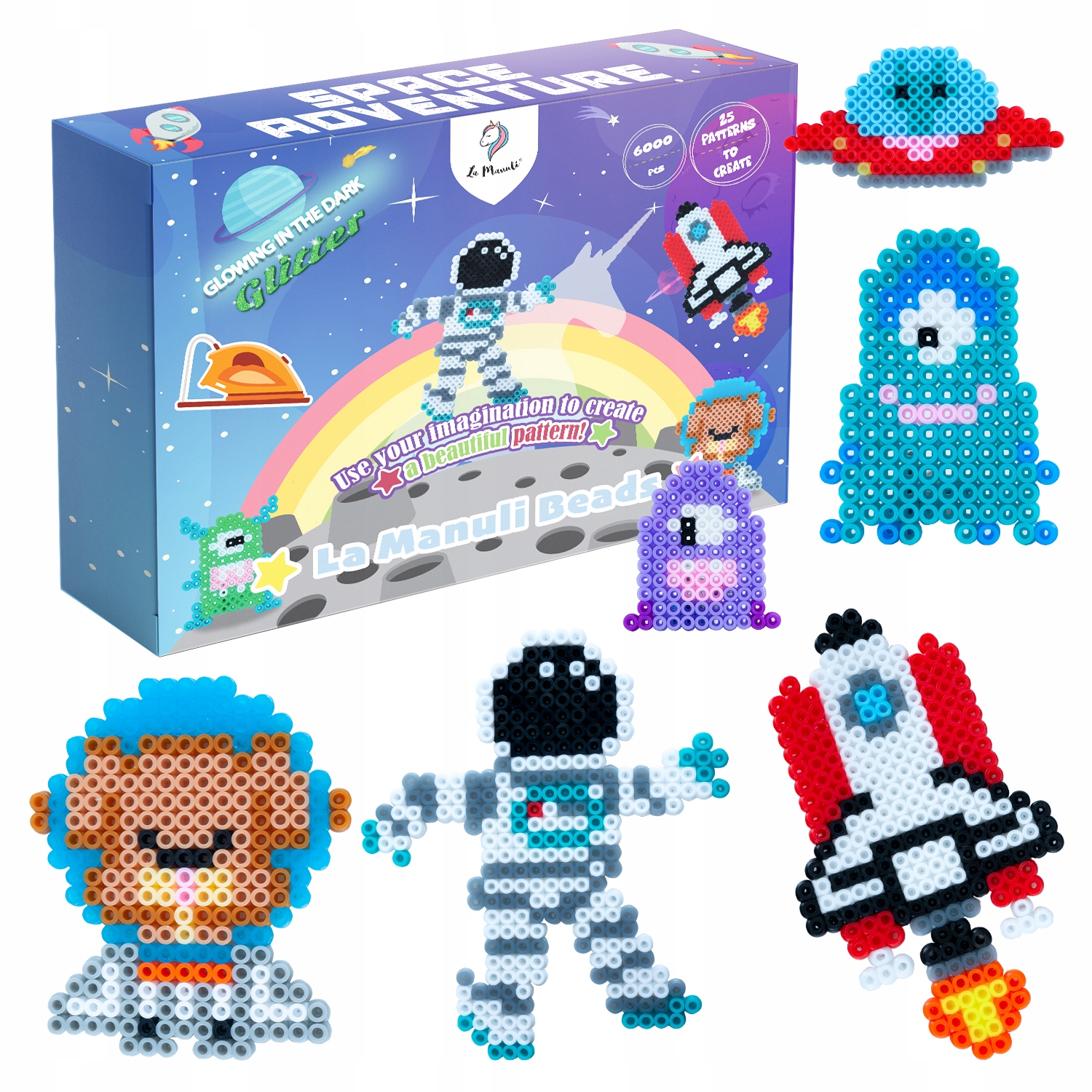 Koraliki do prasowania Kosmiczny ZESTAW DLA CHŁOPCÓW 6000ele Wzory Szablony