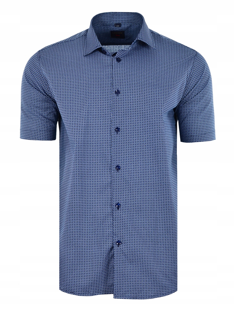51/52 Košile S Modrými Vzory, Krátký Rukáv, Velká Velikost