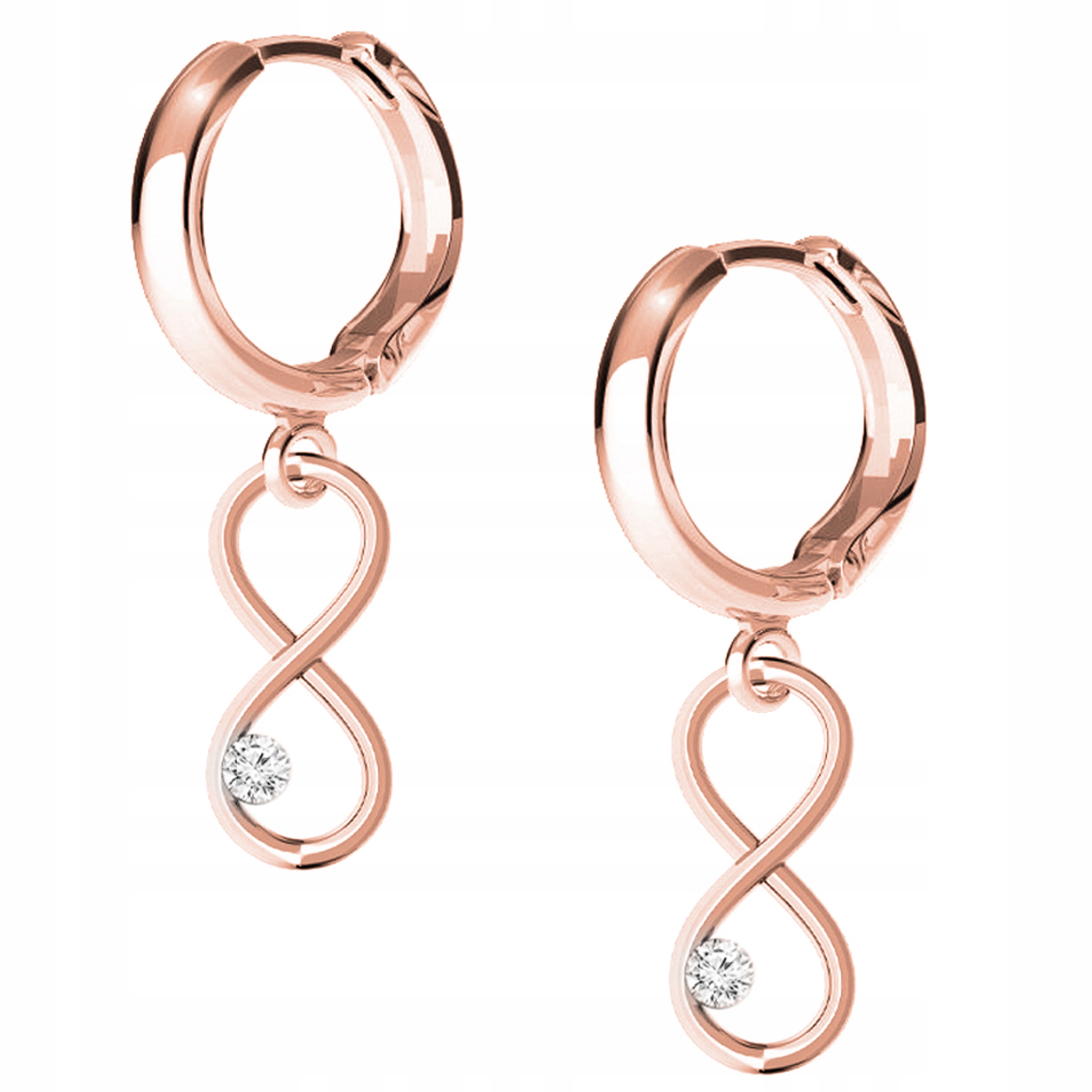 Náušnice Nekonečno růžové zlato 925