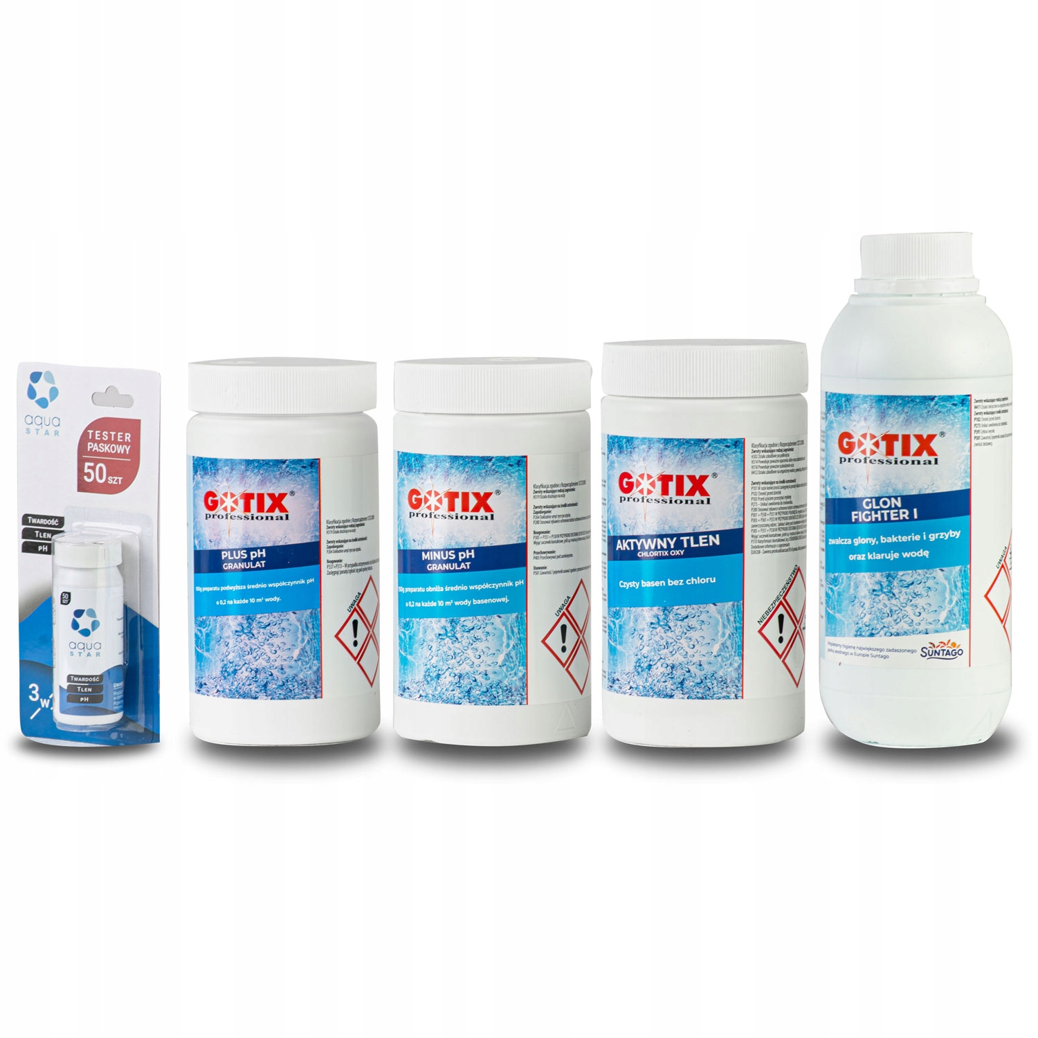 Zestaw Startowy Chemia do Jacuzzi Wanny Spa Basenu mSPA Aktywny Tlen Ph 6W1