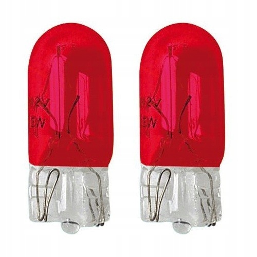

Żarówka W5W czerwona W2,1x9,5d 12V 2szt