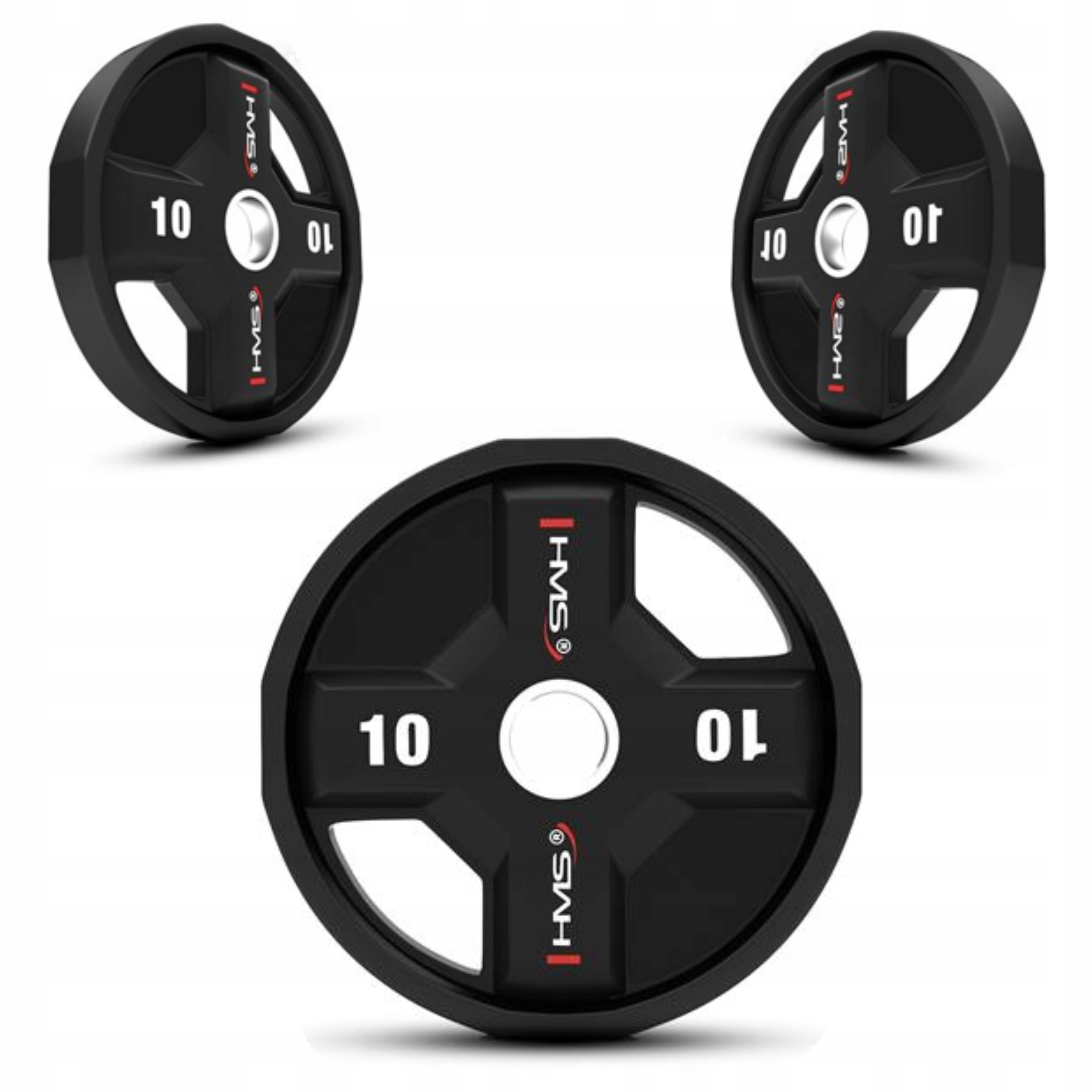 Polyuretanový olympijský talíř závaží 1x10 kg černý, pevný Hms TPC10