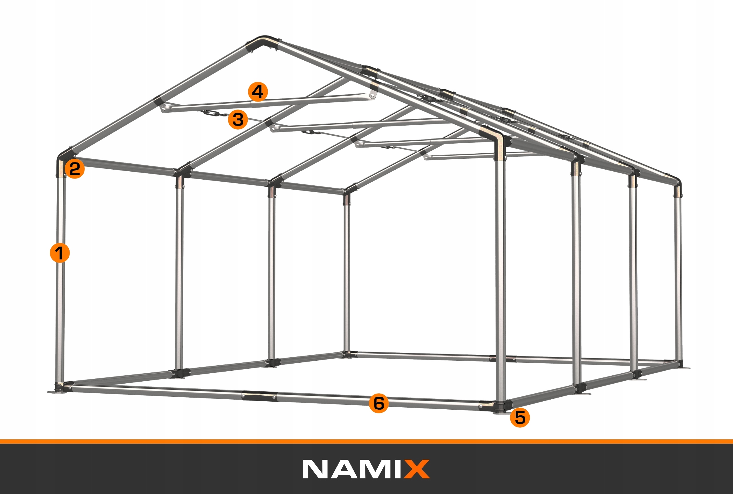 Namiot GRAND 4x6 magazynowy RÓŻNE KOLORY Producent NAMIX