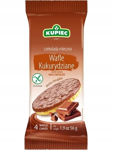 8 x Kupiec Kukuřičné oplatky čokoláda mléčná 56 g