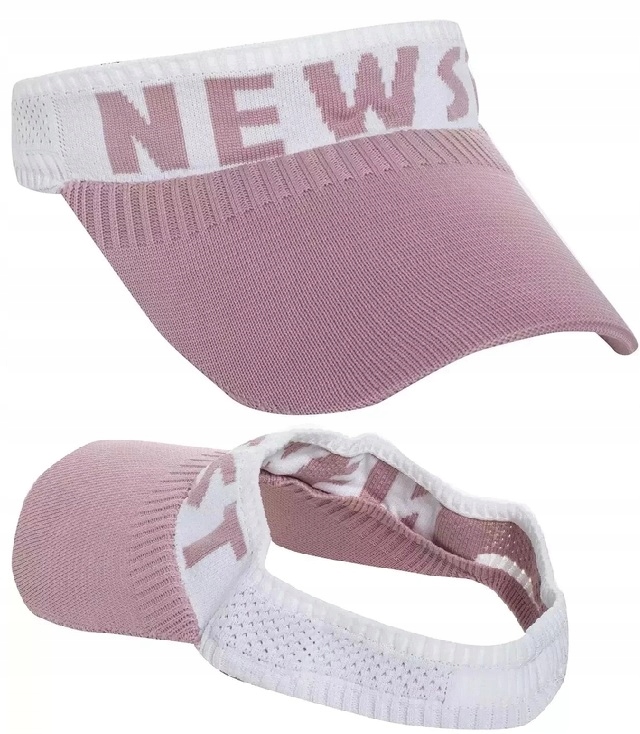 MATERIAŁOWY DASZEK PRZECIWSŁONECZNY Z GUMKĄ Z NAPISEM NEWST RÓŻOWY