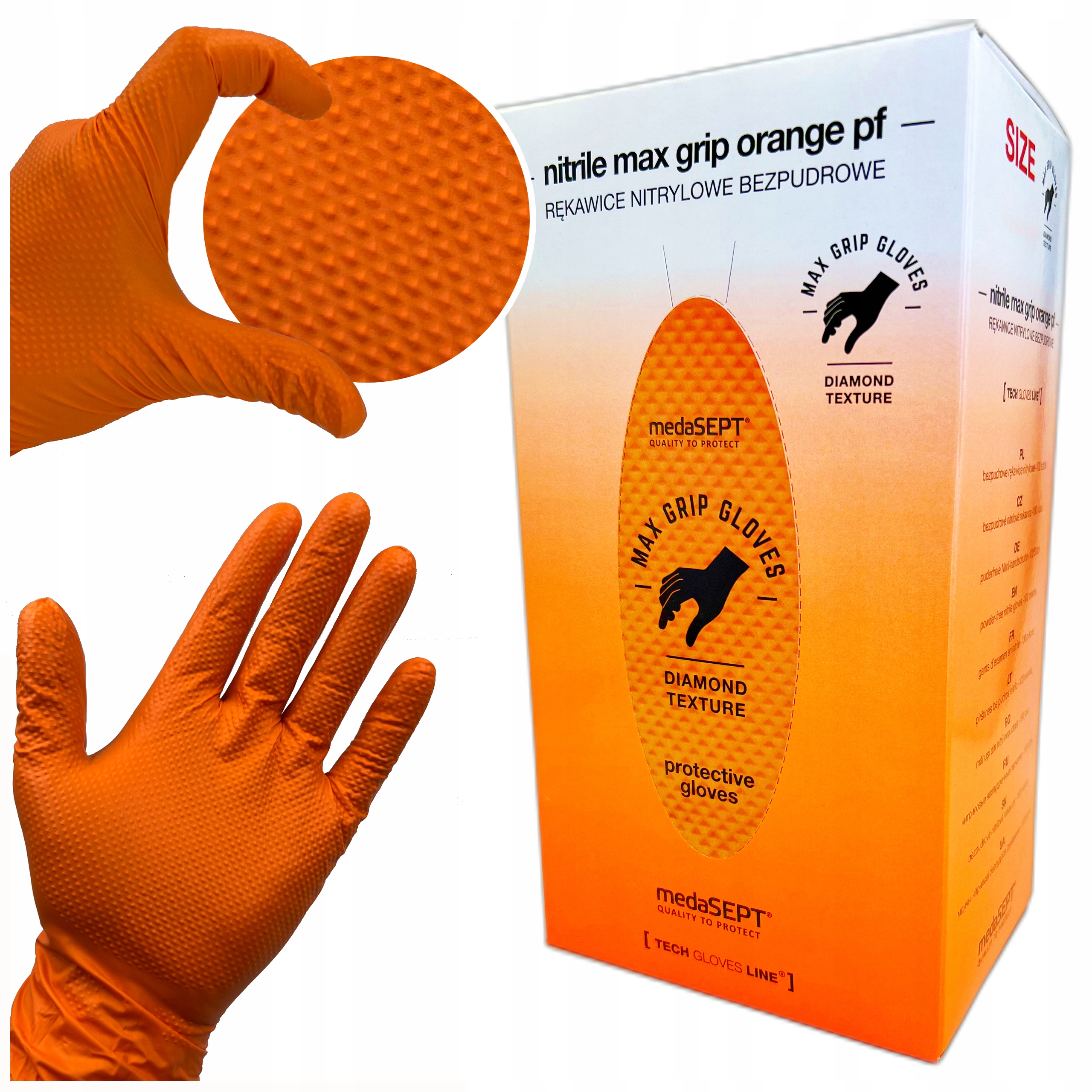

Rękawice Nitrylowe L Orange Bardzo Mocne 100 sztuk