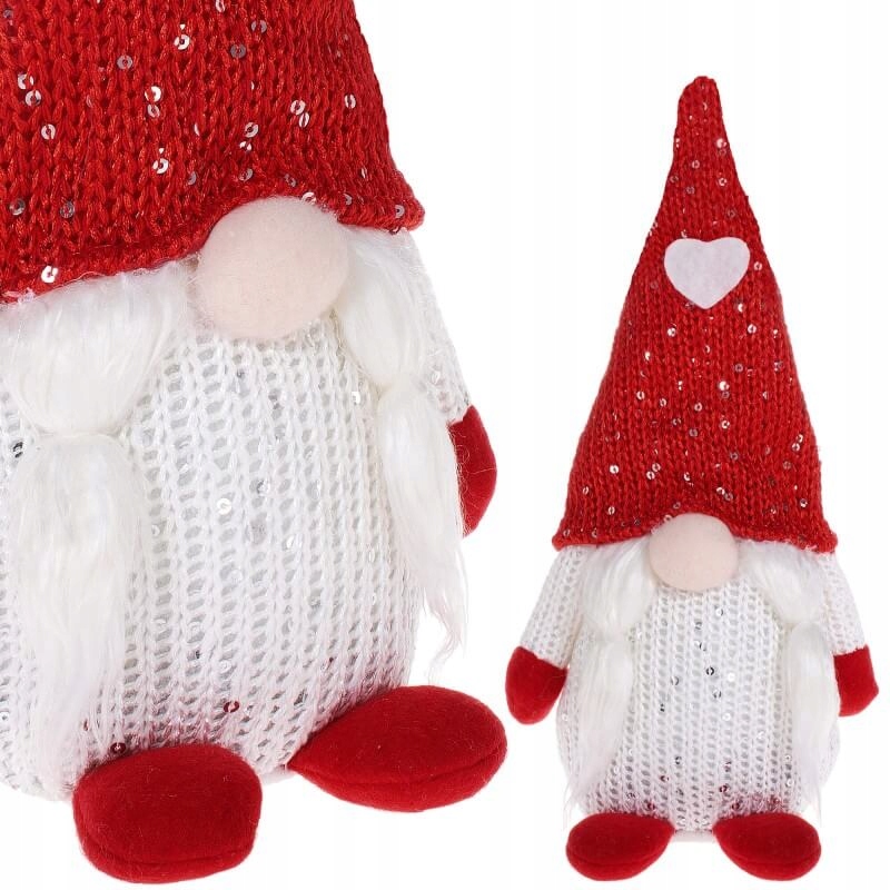 

Gnom skrzat świąteczny 28cm czerwono-biały krasnal