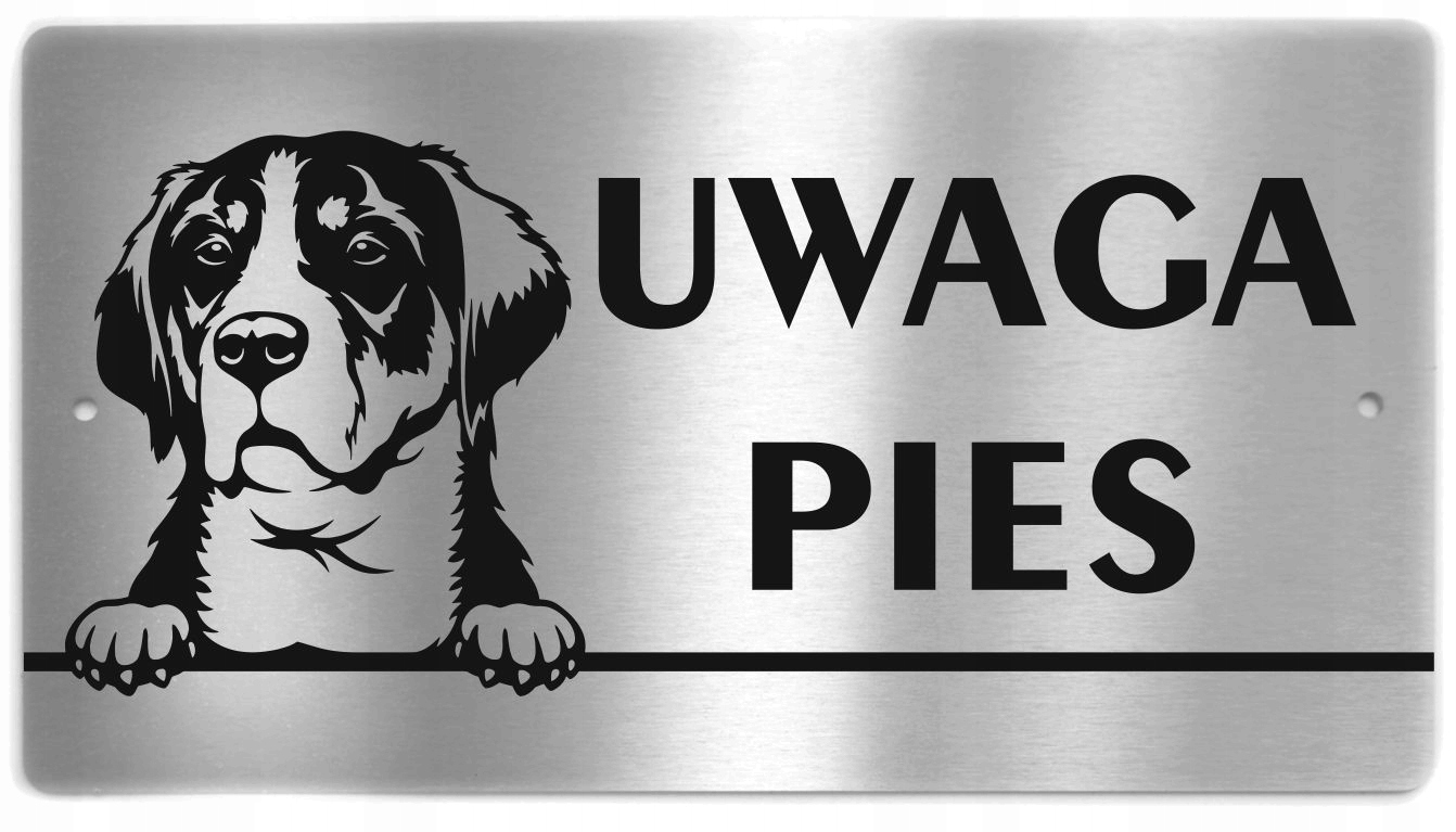 

Tabliczka Uwaga Pies stal Duży Szwajcarski Pies