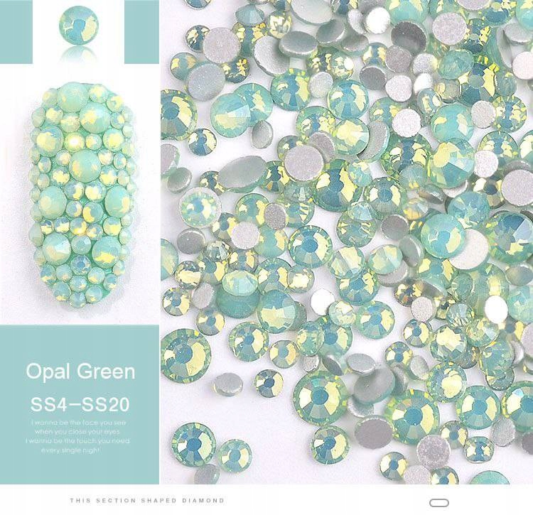 

Cyrkonie do zdobienia paznokci Opal Green