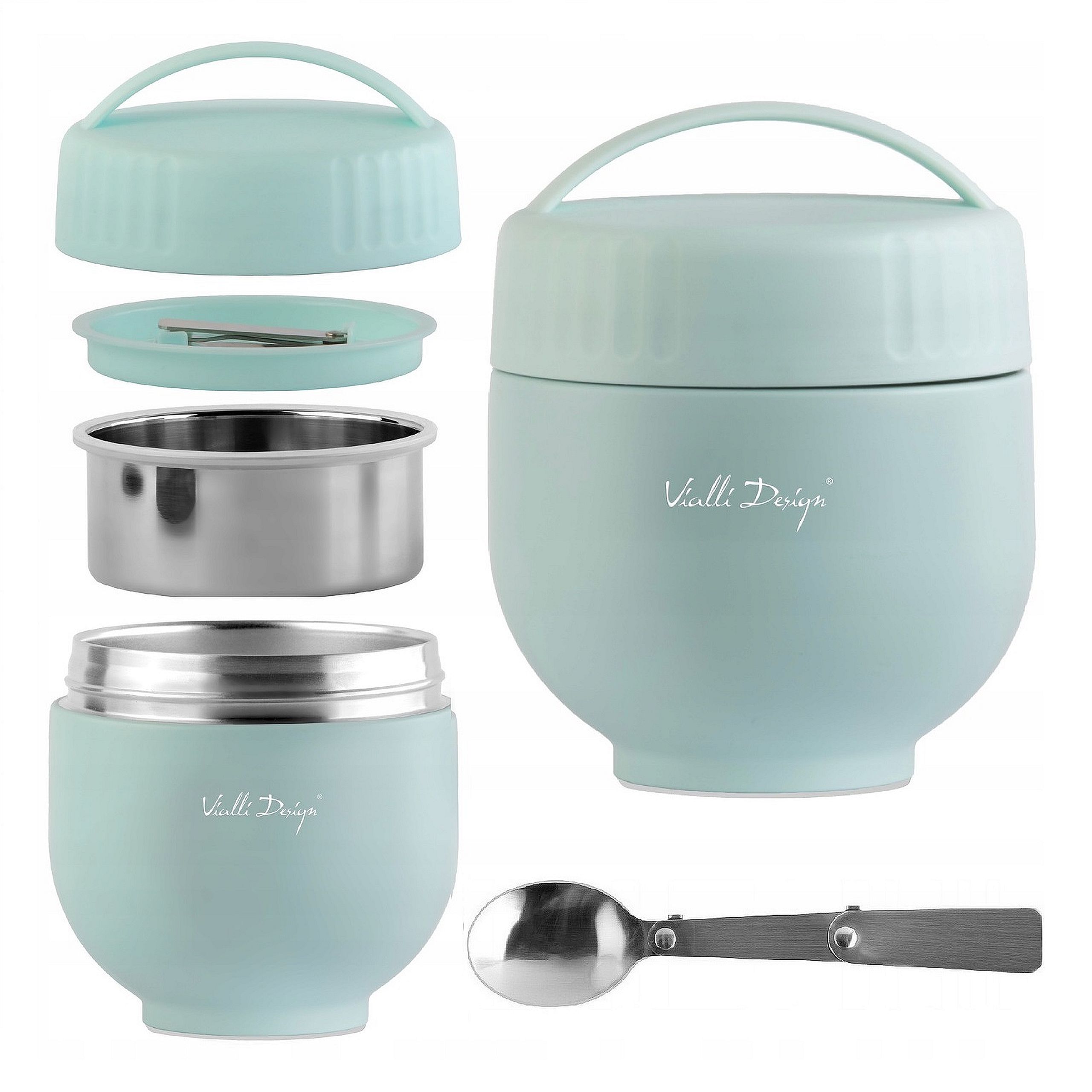 Termos Obiadowy z Pojemnikiem Łyżką Zupę Mięso Warzywa Ziemniaki Fuori 680