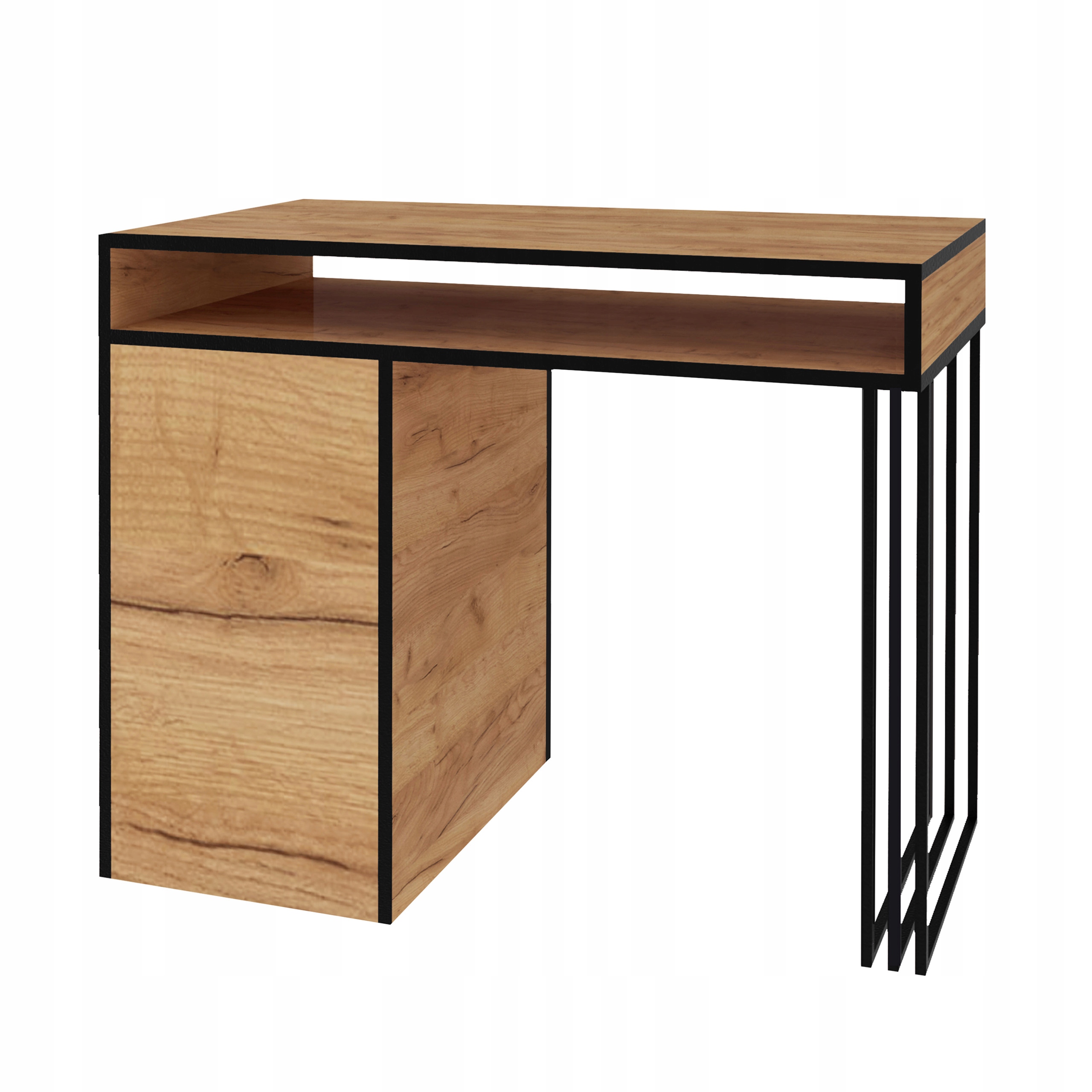 BIURKO INDUSTRIALNE TOALETKA LOFT LOFTOWA SYSTEM KLARA DĄB CRAFT ZŁOTY Szerokość mebla 100 cm