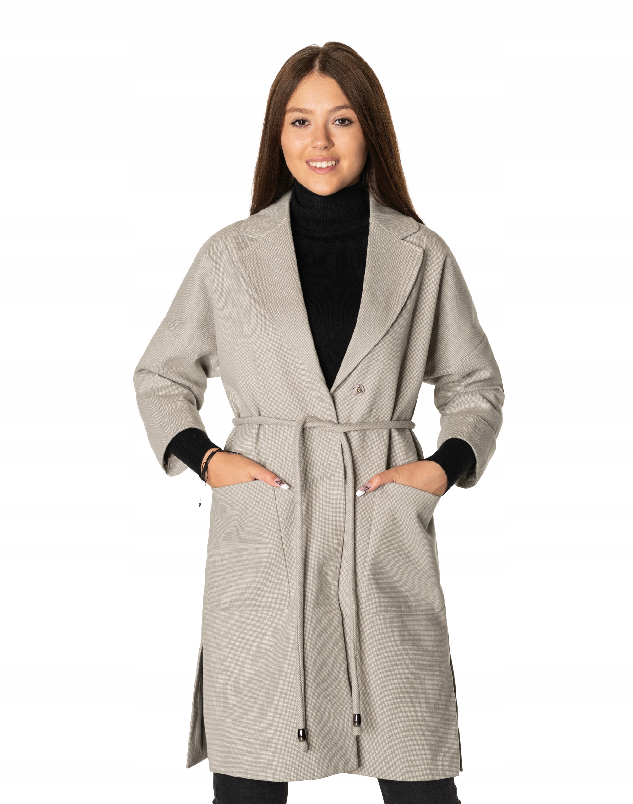 Elegantní dlouhý dámský svetr Oversize na jaro podzim 2718-1, velikost M