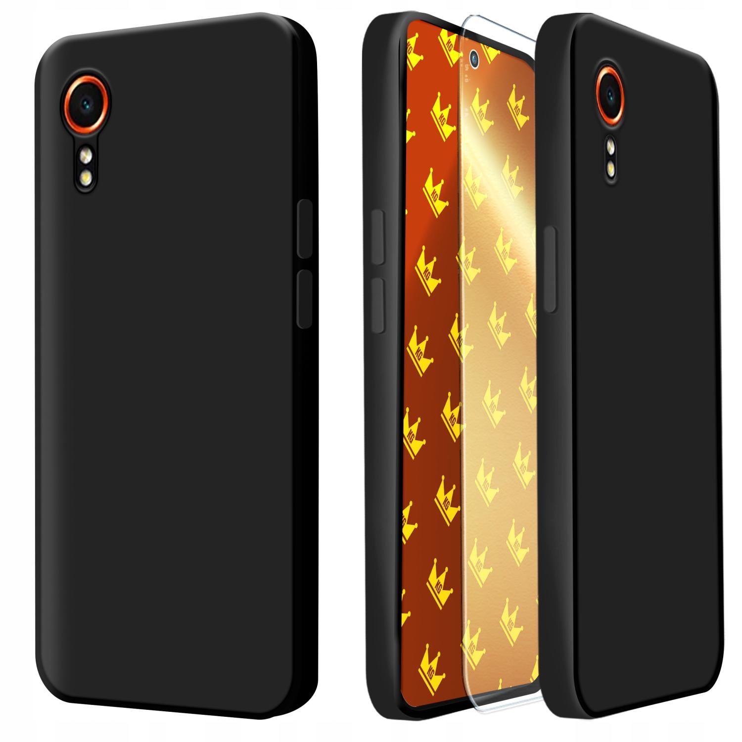 Etui Do Samsung Galaxy Xcover 7 Pro (Czarne, Silikonowe, Matowe) Szkło 9H