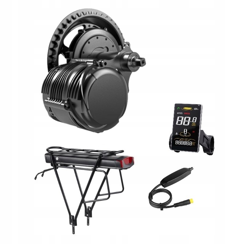 Zestaw Do Konwersji Roweru TSDZ8 48V 750W Bateria 15AH Z Bagażnikiem