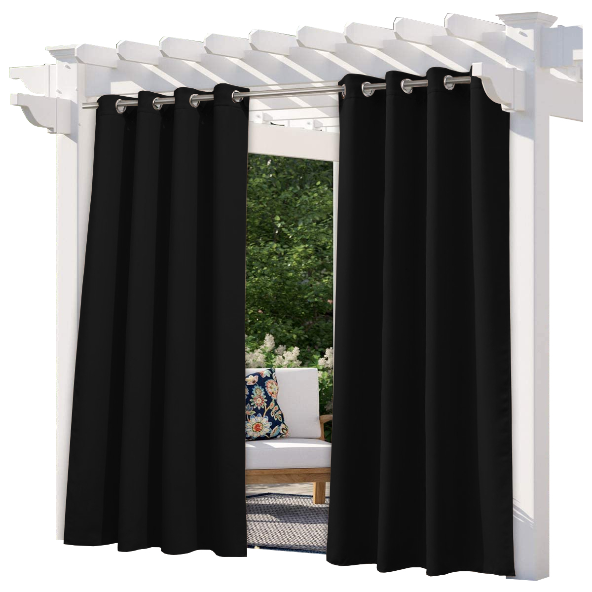 Zahradní záclony do altánku pergoly 155x250 černé