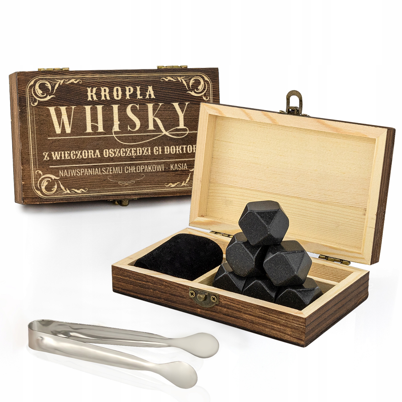 

Kamienie Do Whisky w Drewnianym Pudełku grawer