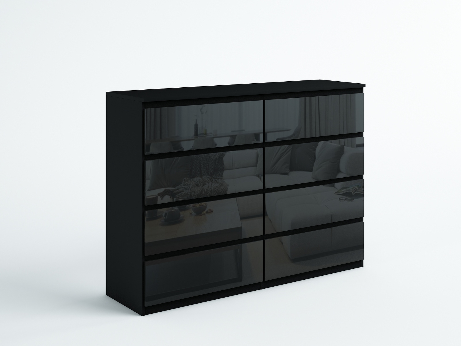Komoda Nudo 138,5 cm do obývacího pokoje, ložnice, černá