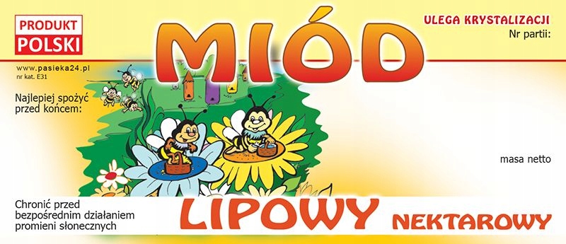 

Etykiety na miód lipowy (100szt) wzór E31