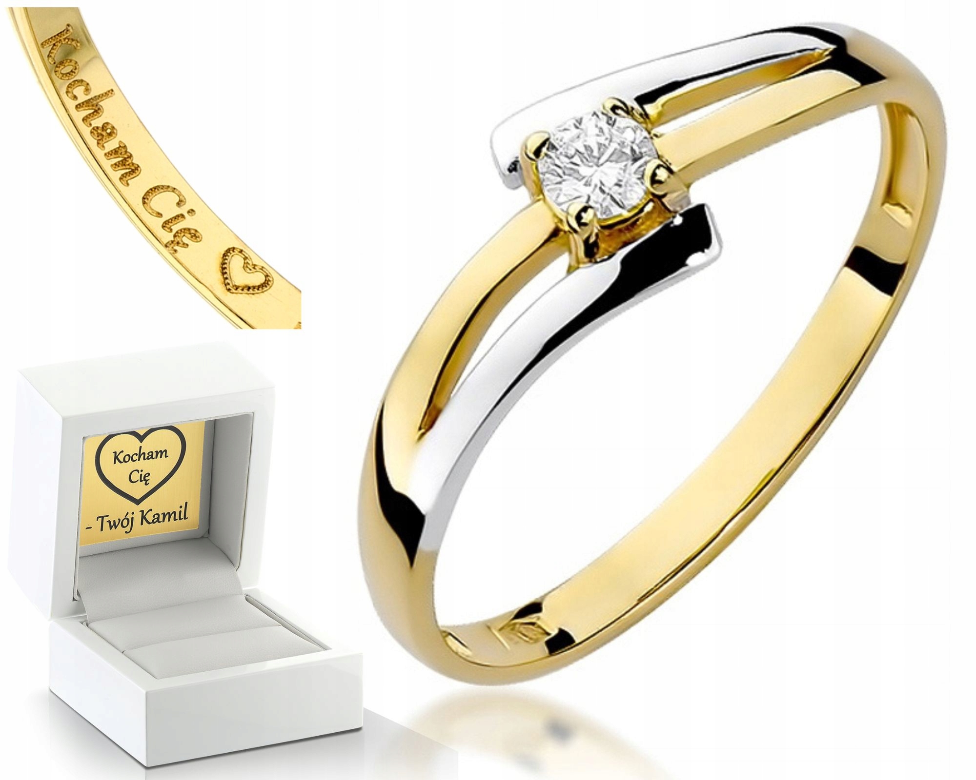 Zlatý Prstýnek S Briliantem 585 Gravírování Bonus