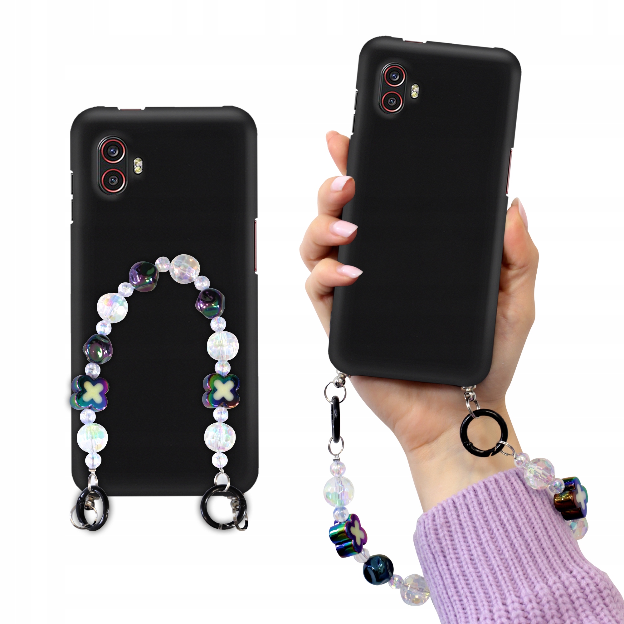 Matný Černý Pouzdro Pro Samsung Xcover 6 Pro S Holo Displejem Beads