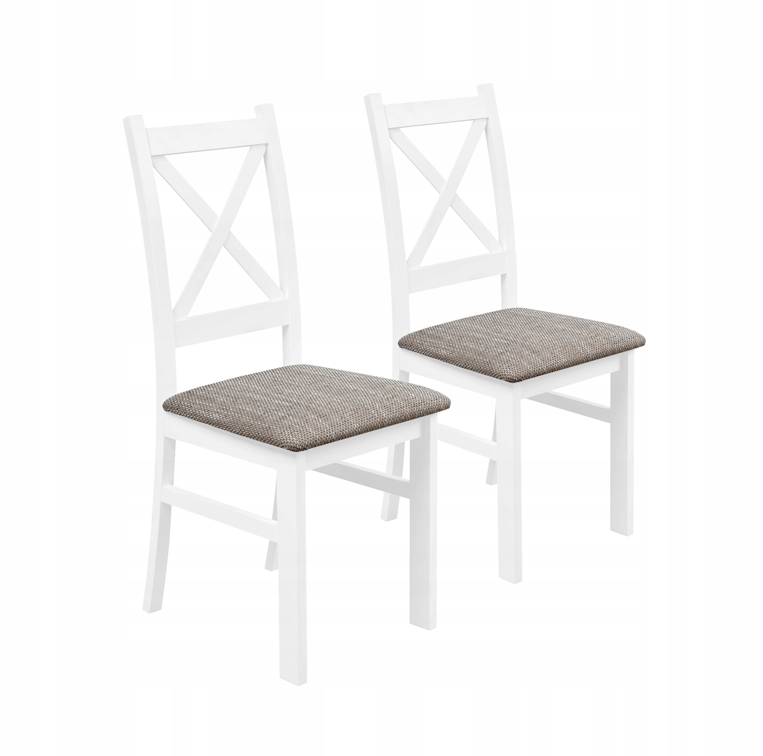 Sada 2 x Čalouněné křeslo do obývacího pokoje Kuchyň Krz Bílá/Hnědá barva