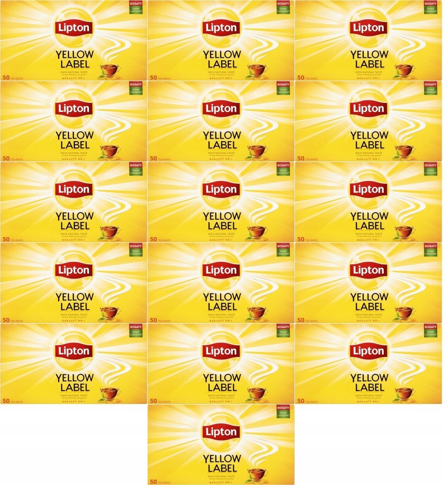 Herbata czarna w torebkach Lipton Yellow Label 50szt x16