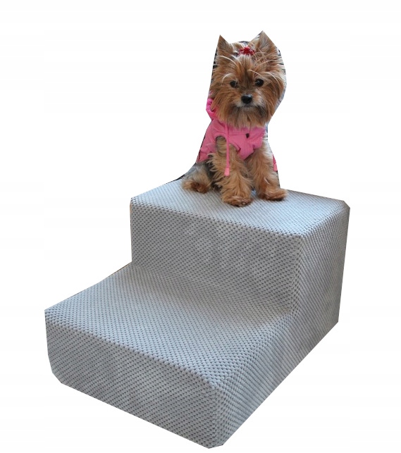 Schodki/schody do kanapy popielaty szr. 40cm sztruks