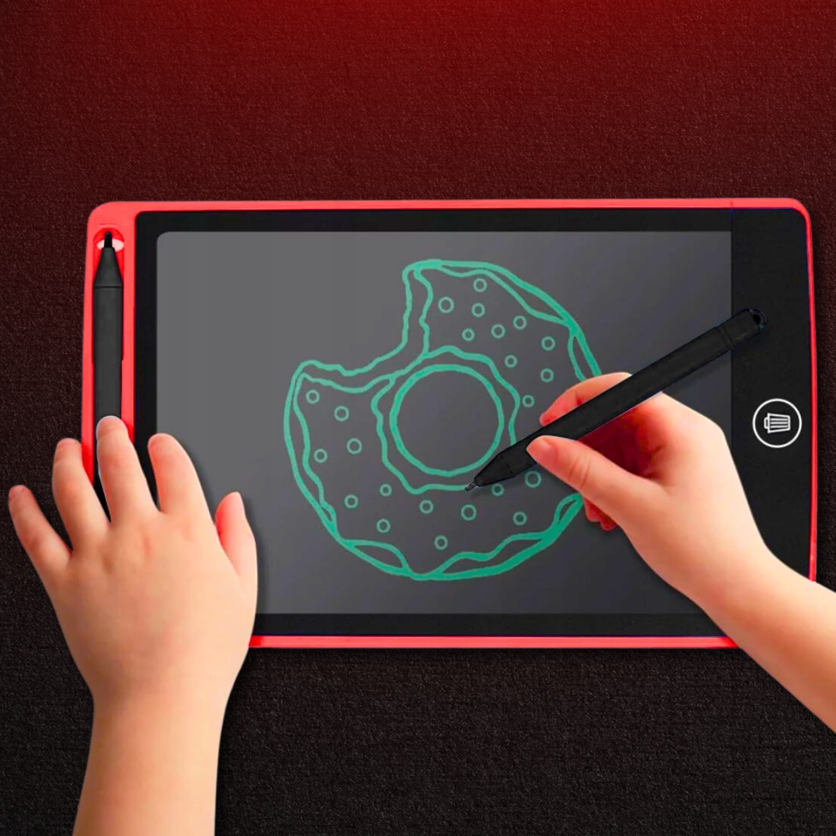 TABLET GRAFICZNY 8,5 CALA DO RYSOWANIA ZNIKOPIS TABLICA CZERWONY PREZENT Waga produktu z opakowaniem jednostkowym 0.1 kg